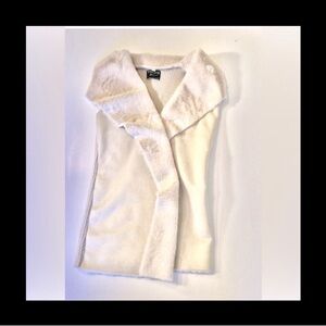 Sleeveless Sweater Wrap Jelay Coat Knit Faux Fur Normcore Christmas Gift Large